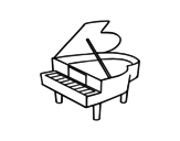 Dibujo de Piano de cola abierto