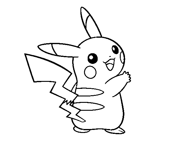 Dibujo de Pikachu de espaldas para Colorear