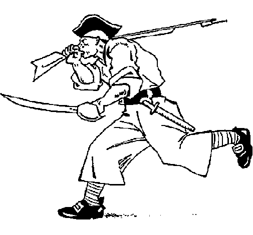 Dibujo de Pirata con espadas para Colorear