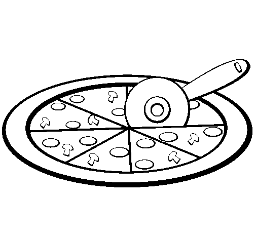 Dibujo de Pizza para Colorear