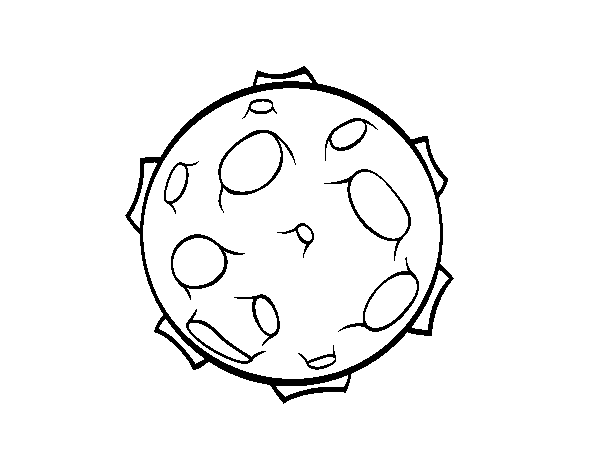 Dibujo de Planeta con cráteres para Colorear