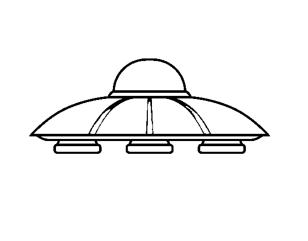 Dibujo de Platillo volante alien para Colorear