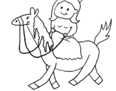 Dibujo de Princesa a caballo para colorear