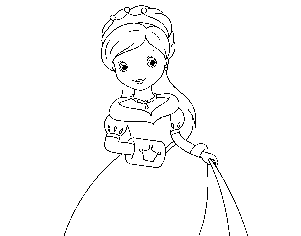 Dibujo de Princesa de gala para Colorear
