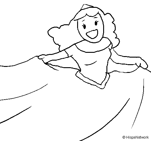 Dibujo de Princesa feliz para Colorear