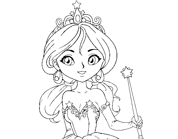 Dibujo de Princesa mágica para Colorear