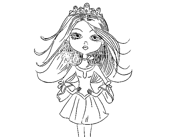 Dibujo de Princesa moderna para Colorear