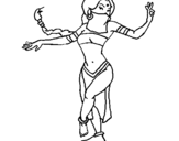 Dibujo de Princesa mora bailando para colorear