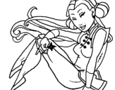 Dibujo de Princesa ninja para colorear