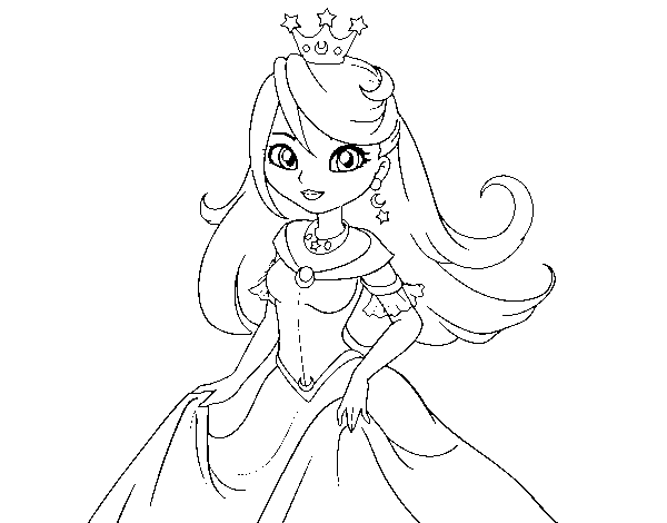 Dibujo de Princesa reina para Colorear