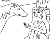 Dibujo de Princesa y caballo 1 para colorear