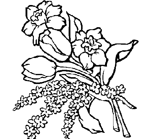 Dibujo de Ramo de flores para Colorear