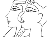 Dibujo de Ramsés y Nefertiti para colorear