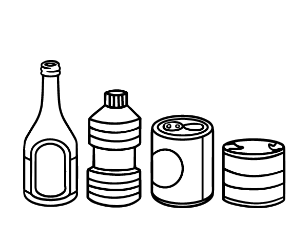 Dibujo de Reciclaje de Envases para Colorear 