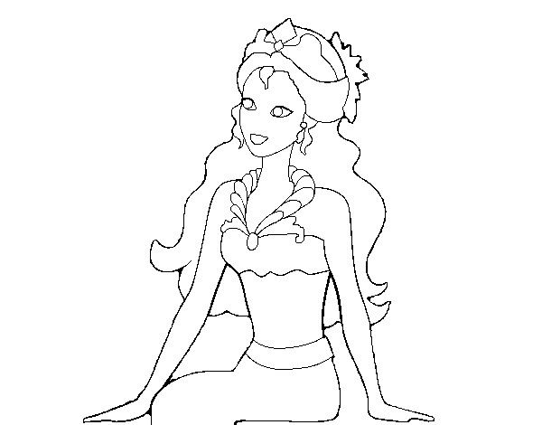 Dibujo de Reina sirena para Colorear