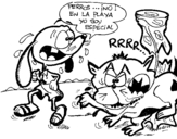 Dibujo de Renato atacado por un perro para colorear