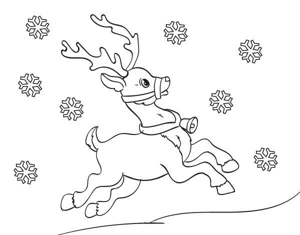 Dibujo de Reno de Navidad para Colorear 