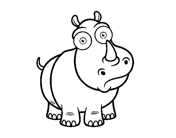 Dibujo de Rinoceronte blanco para Colorear