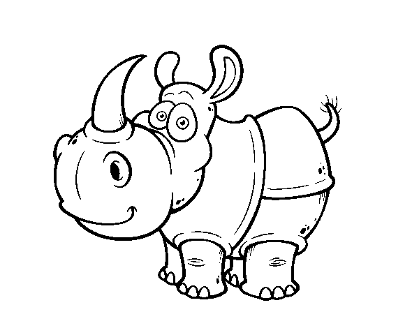 Dibujo de Rinoceronte de Java para Colorear