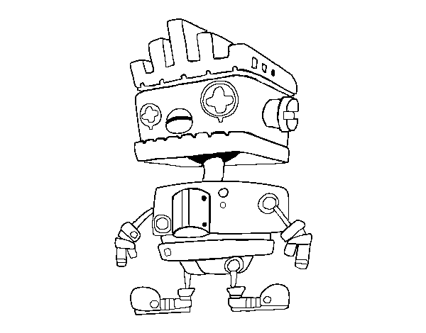 Dibujo de Robot con cresta para Colorear