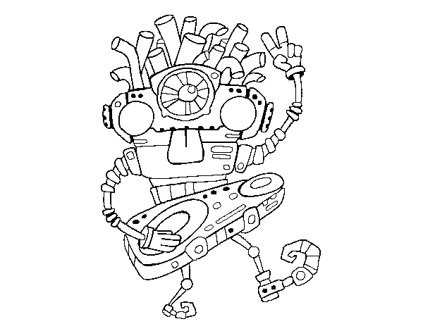 Dibujo de Robot DJ para Colorear