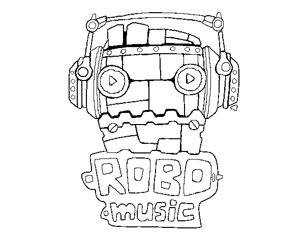 Dibujo de Robot music para Colorear