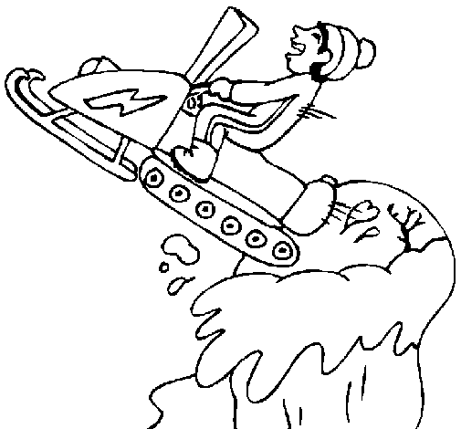Dibujo de Salto con moto de nieve para Colorear