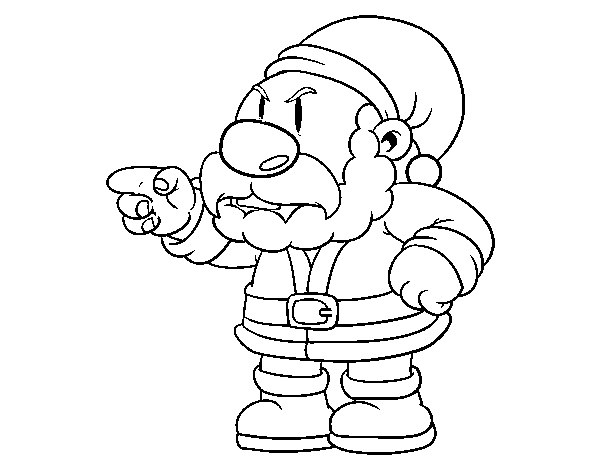 Dibujo de Santa Claus enfadado para Colorear