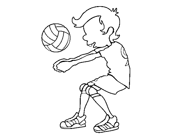 Dibujo de Saque de voleibol para Colorear