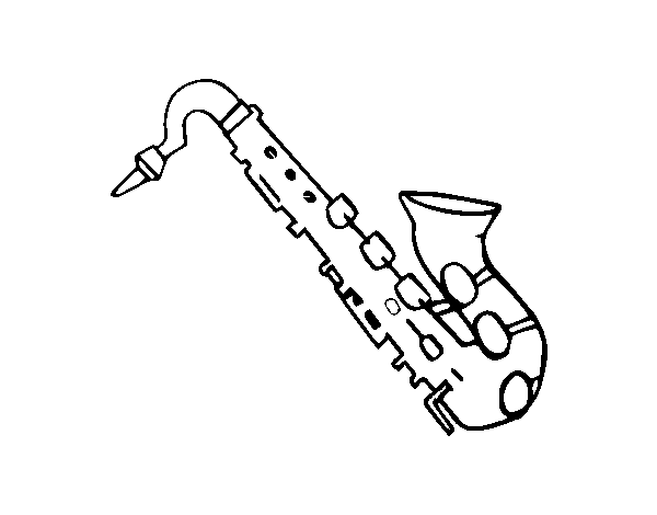 Dibujo de Saxofón tenor para Colorear