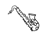 Dibujo de Saxofón tenor para colorear