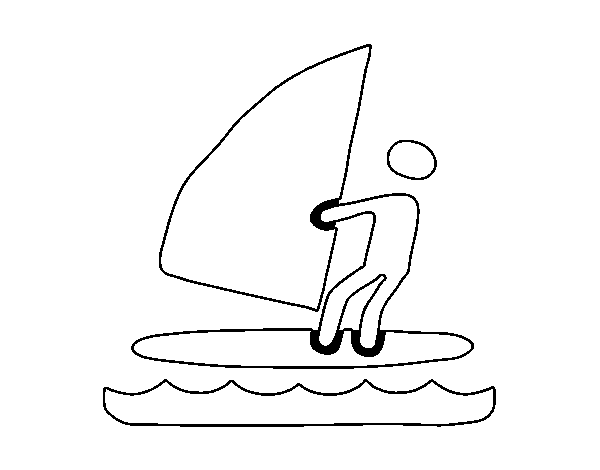 Dibujo de Señal de windsurf para Colorear