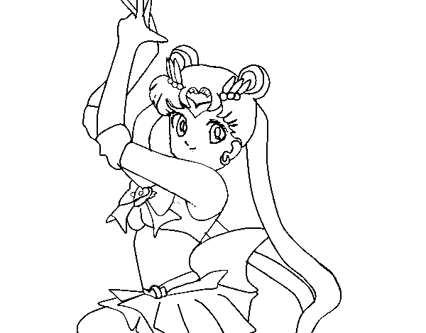 Dibujo de Serena de Sailor Moon para Colorear