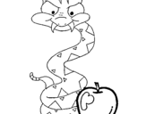 Dibujo de Serpiente y manzana