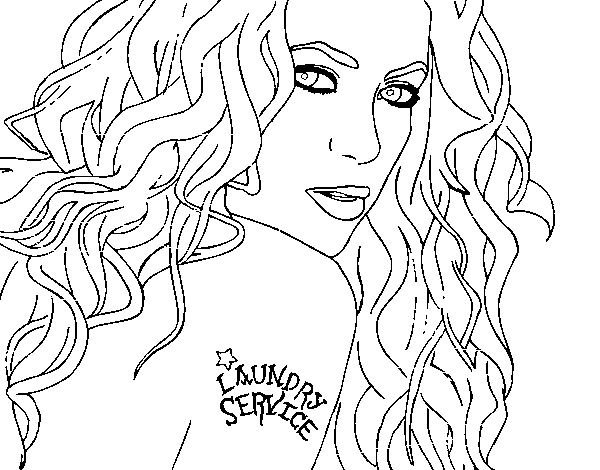 Dibujo de Shakira - Servicio de lavandería para Colorear