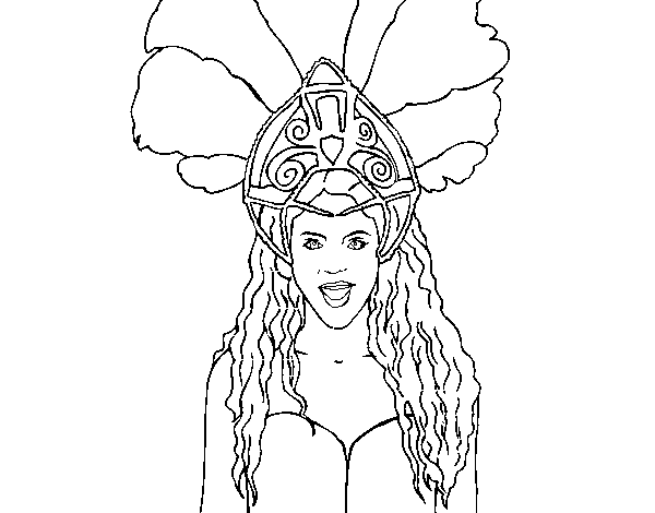 Dibujo de Shakira - Waka Waka para Colorear