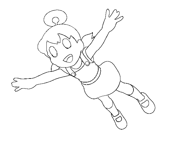 Dibujo de Shizuka volando para Colorear