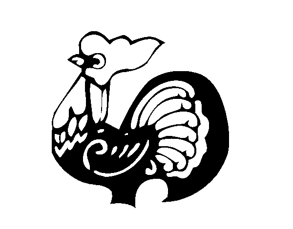 Dibujo de Signo del Gallo para Colorear