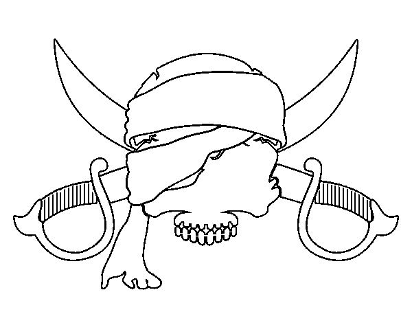 Dibujo de Símbolo pirata para Colorear