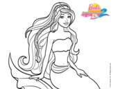 Dibujo de Sirena sentada para colorear