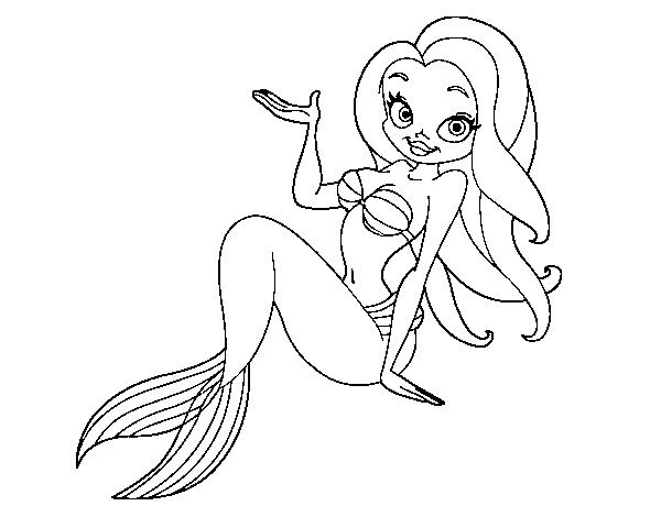 Dibujo de Sirena sexy para Colorear