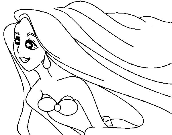 Dibujo de Sirenita Ariel para Colorear