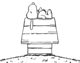 Dibujo de Snoopy durmiendo para colorear