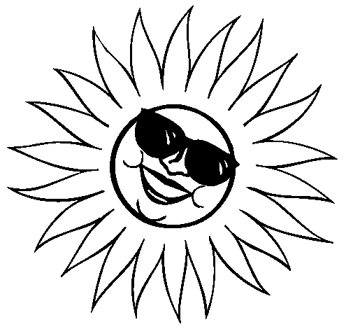 Dibujo de Sol con gafas de sol para Colorear