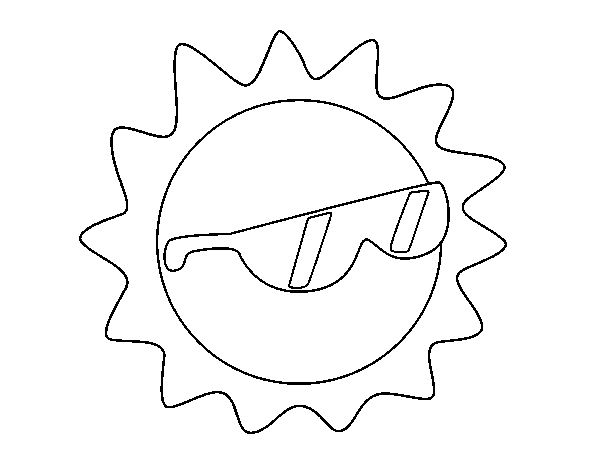 Dibujo de Sol con gafas para Colorear