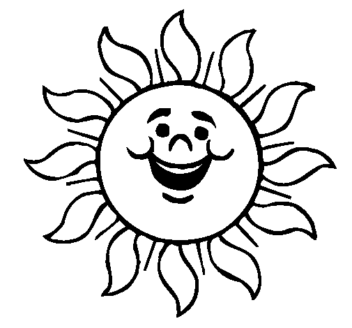Dibujo de Sol contento para Colorear