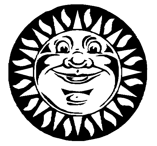  Dibujo de Sol grabado para Colorear