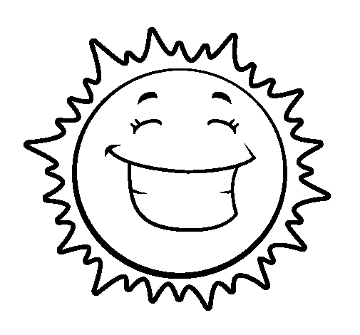 Dibujo de Sol sonriendo para Colorear