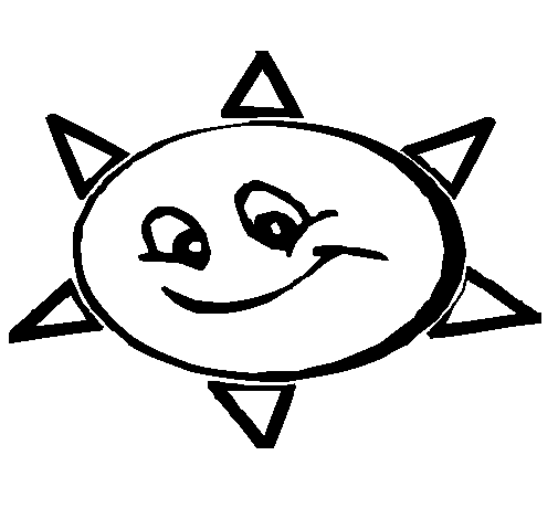 Dibujo de Sol sonriente para Colorear