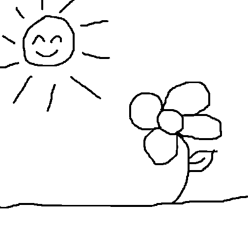 Dibujo de Sol y flor 2 para Colorear